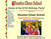 Tablet Screenshot of houstonclownschool.myweb.net